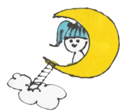 girls with  straight bangs sticker #2526754