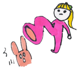 girls with  straight bangs sticker #2526761