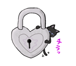 black cat lock sticker #2529006