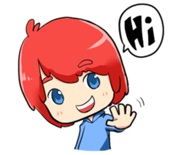 J : The red haired boy sticker #2536837