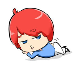 J : The red haired boy sticker #2536838