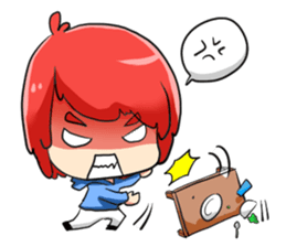 J : The red haired boy sticker #2536839