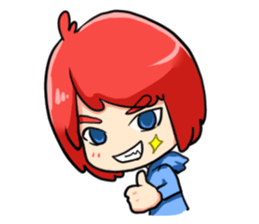 J : The red haired boy sticker #2536848