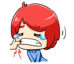 J : The red haired boy sticker #2536849