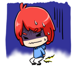 J : The red haired boy sticker #2536853