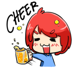 J : The red haired boy sticker #2536858