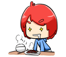 J : The red haired boy sticker #2536859