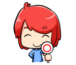 J : The red haired boy sticker #2536865