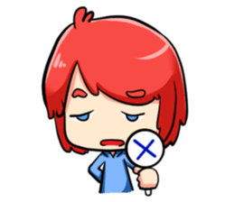 J : The red haired boy sticker #2536866