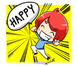 J : The red haired boy sticker #2536868