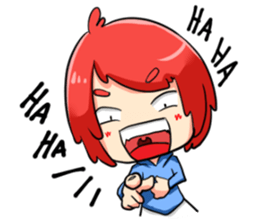 J : The red haired boy sticker #2536871