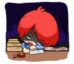 J : The red haired boy sticker #2536874