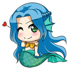 Naoki, little cute mermaid girl sticker #2544585