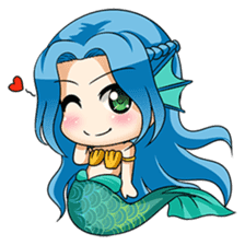 Naoki, little cute mermaid girl sticker #2544585