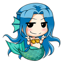 Naoki, little cute mermaid girl sticker #2544586