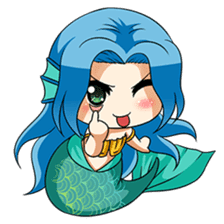 Naoki, little cute mermaid girl sticker #2544590