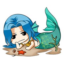 Naoki, little cute mermaid girl sticker #2544592