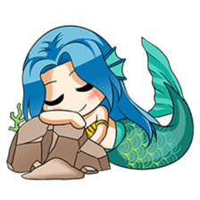Naoki, little cute mermaid girl sticker #2544593