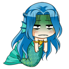 Naoki, little cute mermaid girl sticker #2544594