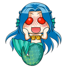 Naoki, little cute mermaid girl sticker #2544595
