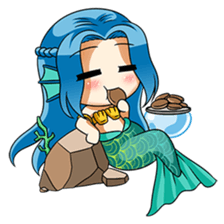 Naoki, little cute mermaid girl sticker #2544601