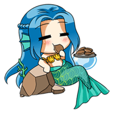 Naoki, little cute mermaid girl sticker #2544601