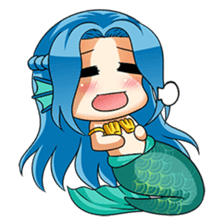 Naoki, little cute mermaid girl sticker #2544602