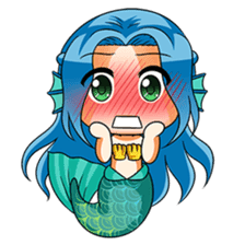 Naoki, little cute mermaid girl sticker #2544603