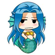 Naoki, little cute mermaid girl sticker #2544606