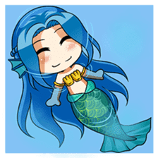 Naoki, little cute mermaid girl sticker #2544607