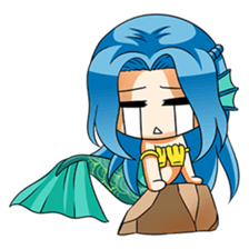 Naoki, little cute mermaid girl sticker #2544609