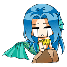 Naoki, little cute mermaid girl sticker #2544609
