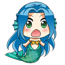 Naoki, little cute mermaid girl sticker #2544612
