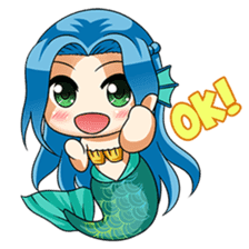 Naoki, little cute mermaid girl sticker #2544613