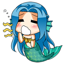 Naoki, little cute mermaid girl sticker #2544615