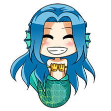 Naoki, little cute mermaid girl sticker #2544618