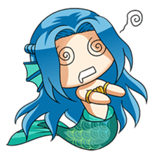 Naoki, little cute mermaid girl sticker #2544619