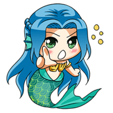 Naoki, little cute mermaid girl sticker #2544620