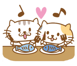 Lovable cat couple sticker #2548972