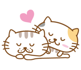 Lovable cat couple sticker #2548974