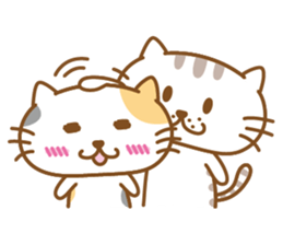Lovable cat couple sticker #2548975