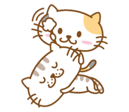 Lovable cat couple sticker #2548976