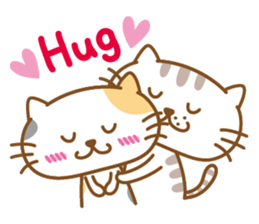 Lovable cat couple sticker #2548977