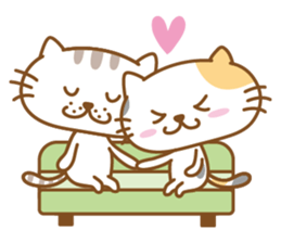 Lovable cat couple sticker #2548978