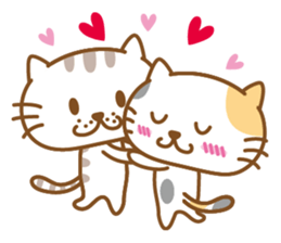Lovable cat couple sticker #2548980