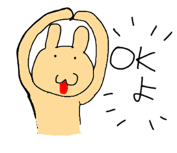 Flesh-colored rabbit sticker #2553295