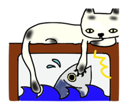 a mottled cat sticker #2555090