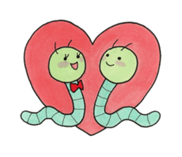 Aicorn & green caterpillar sticker #2556020