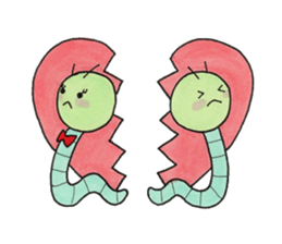 Aicorn & green caterpillar sticker #2556021