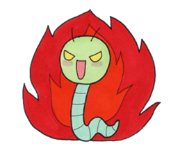 Aicorn & green caterpillar sticker #2556023